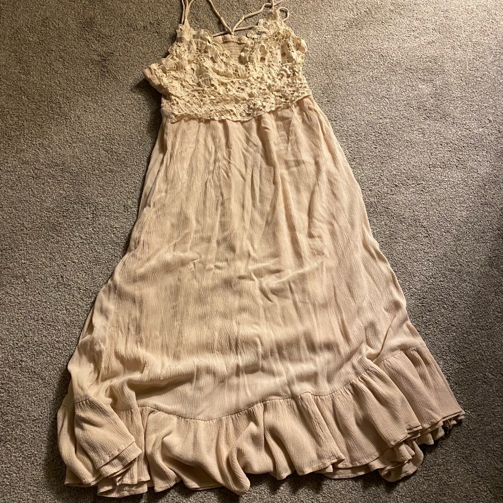 Tan long Maxi Dress